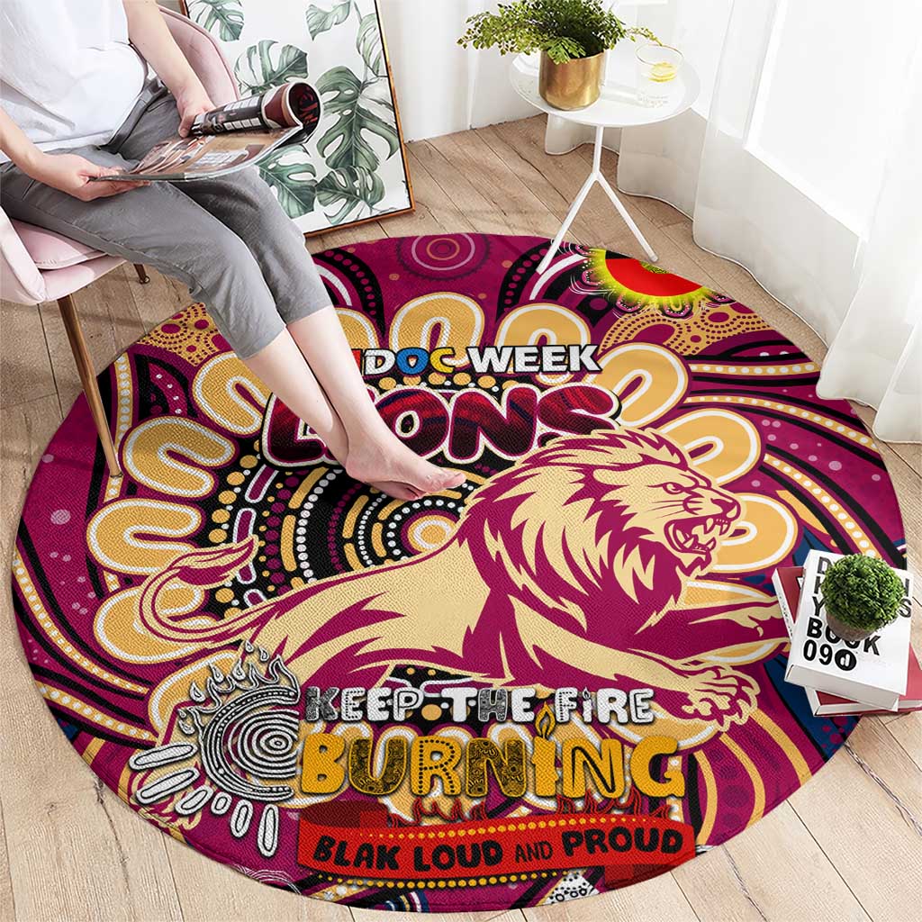 Brisbane Lions NAIDOC Week 2024 Round Carpet Mascot Football