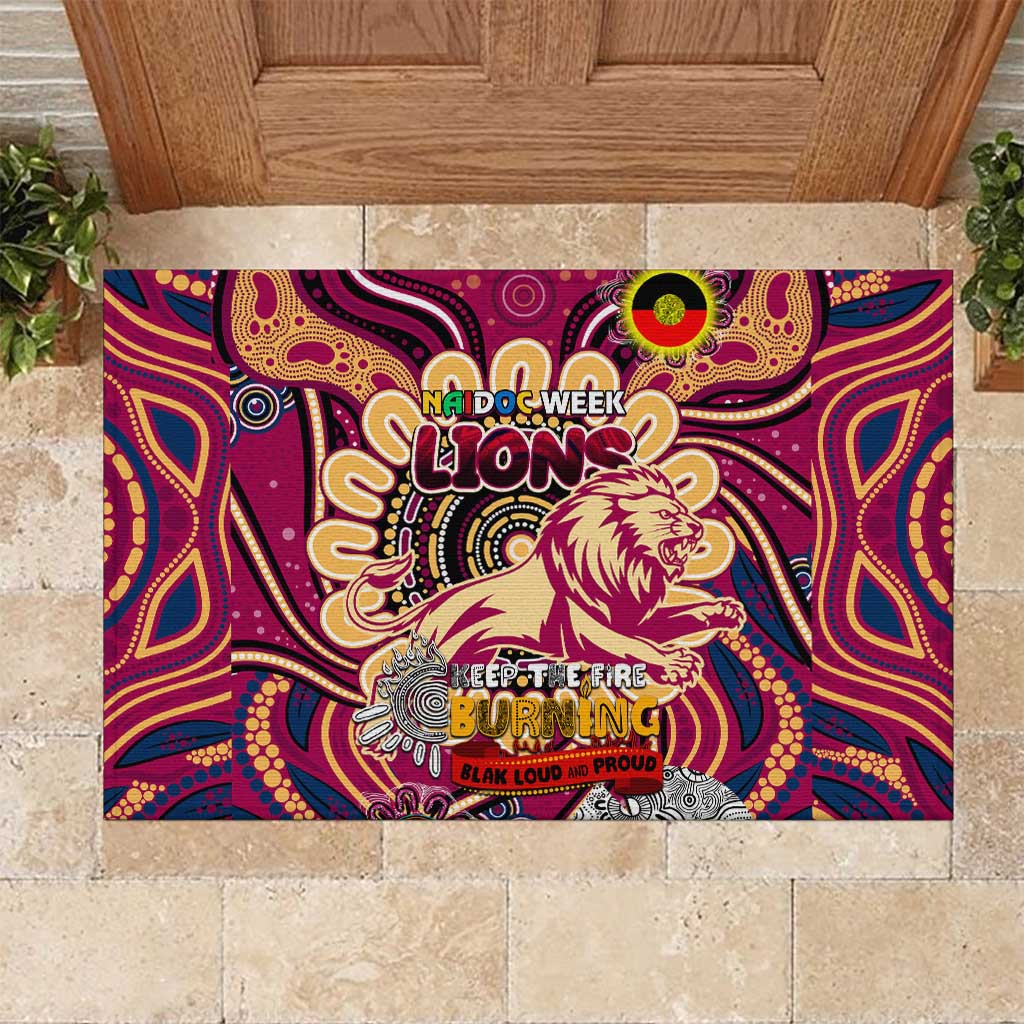 Brisbane Lions NAIDOC Week 2024 Rubber Doormat Mascot Football