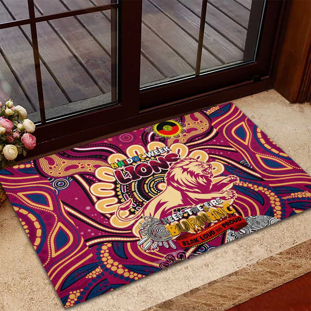 Brisbane Lions NAIDOC Week 2024 Rubber Doormat Mascot Football