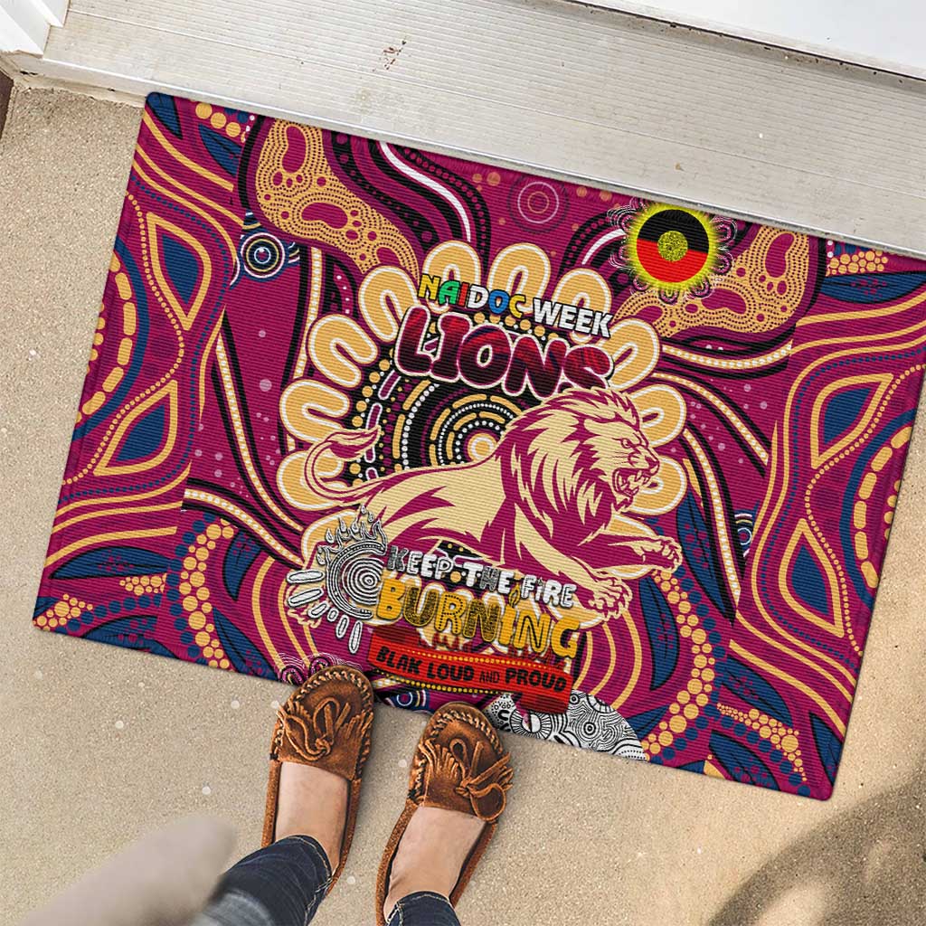 Brisbane Lions NAIDOC Week 2024 Rubber Doormat Mascot Football