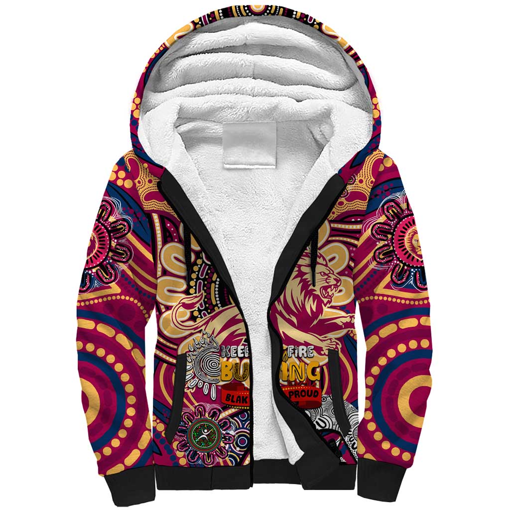 Custom Brisbane Lions NAIDOC Week 2024 Sherpa Hoodie Mascot Football