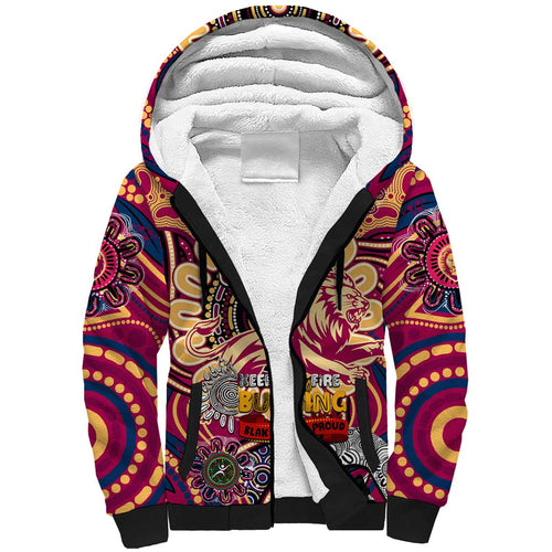 Custom Brisbane Lions NAIDOC Week 2024 Sherpa Hoodie Mascot Football