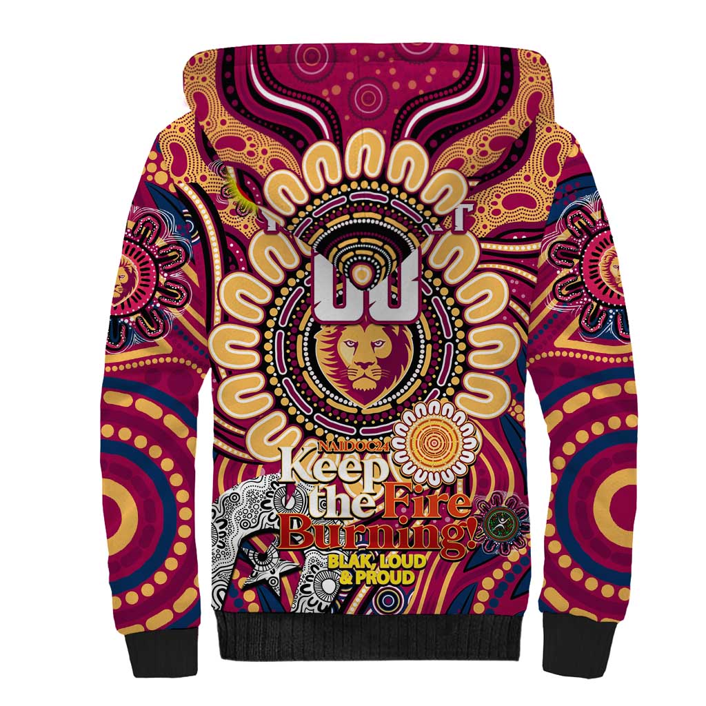 Custom Brisbane Lions NAIDOC Week 2024 Sherpa Hoodie Mascot Football