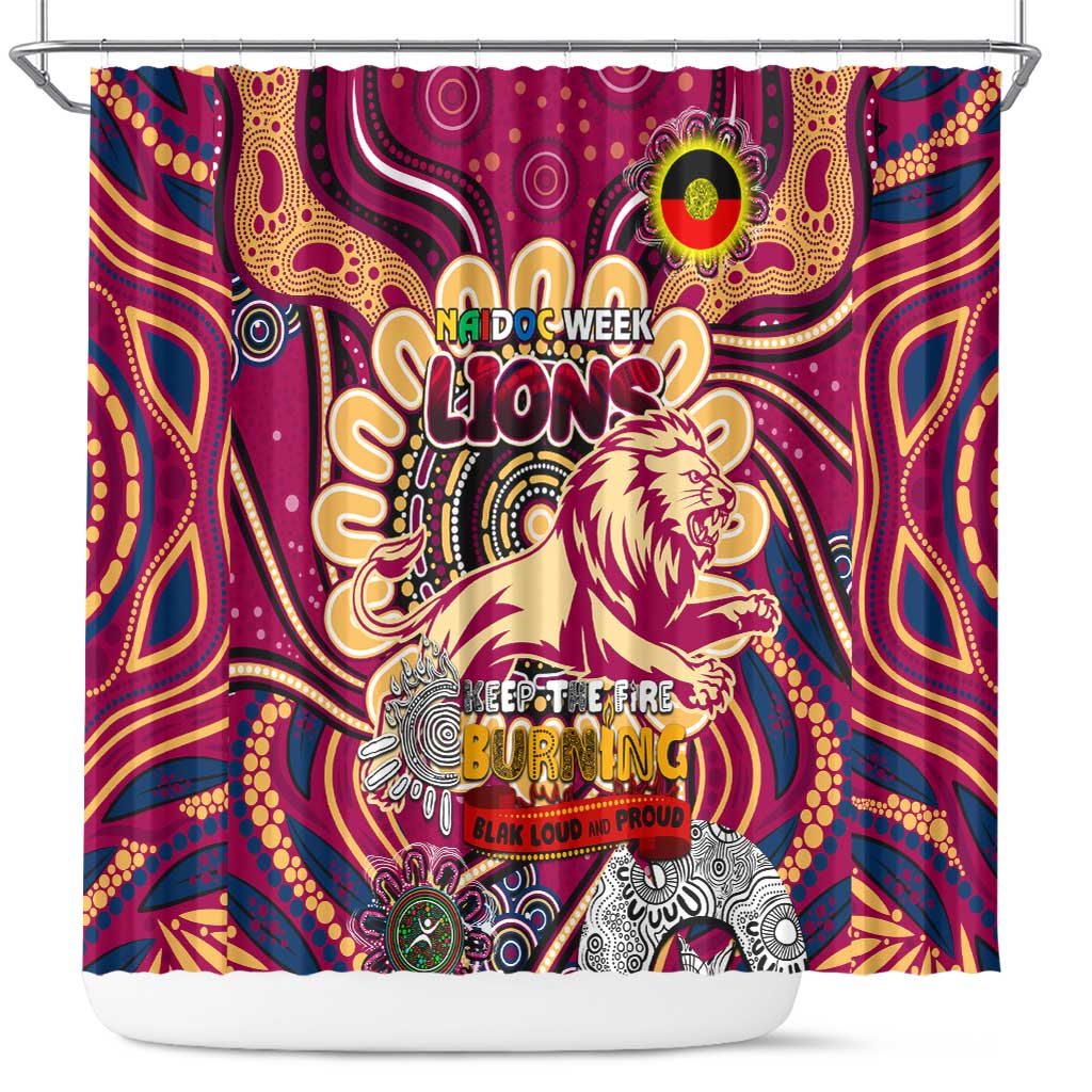 Brisbane Lions NAIDOC Week 2024 Shower Curtain Mascot Football