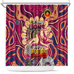 Brisbane Lions NAIDOC Week 2024 Shower Curtain Mascot Football