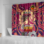 Brisbane Lions NAIDOC Week 2024 Shower Curtain Mascot Football