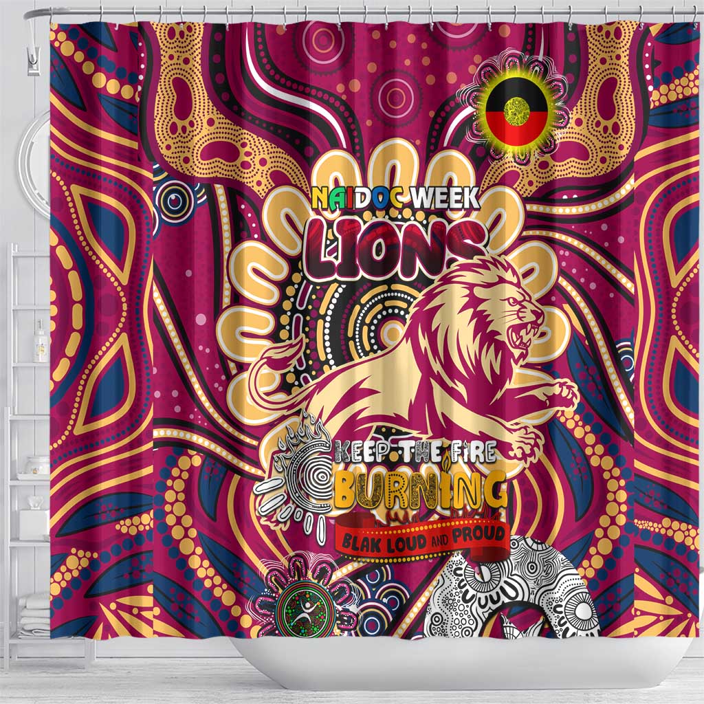 Brisbane Lions NAIDOC Week 2024 Shower Curtain Mascot Football