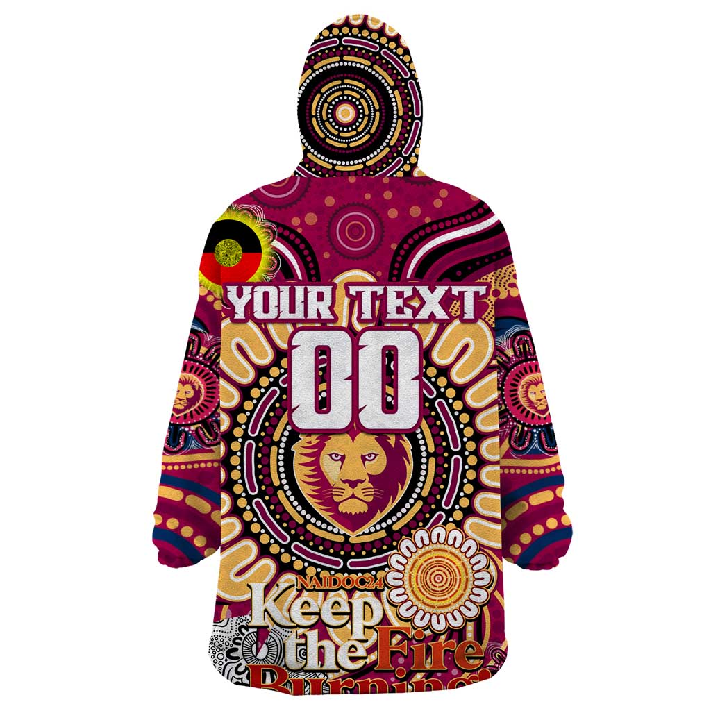 Custom Brisbane Lions NAIDOC Week 2024 Wearable Blanket Hoodie Mascot Football