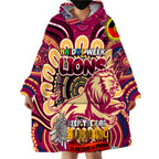 Custom Brisbane Lions NAIDOC Week 2024 Wearable Blanket Hoodie Mascot Football