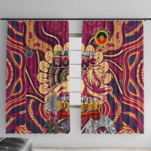 Brisbane Lions NAIDOC Week 2024 Window Curtain Mascot Football