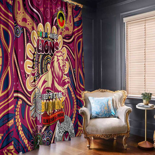Brisbane Lions NAIDOC Week 2024 Window Curtain Mascot Football