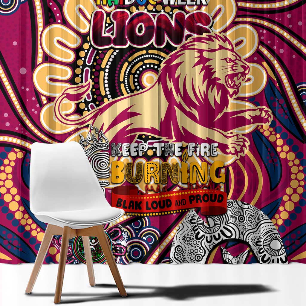 Brisbane Lions NAIDOC Week 2024 Window Curtain Mascot Football