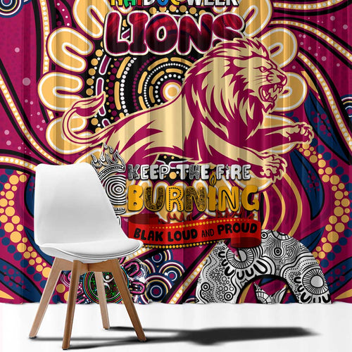 Brisbane Lions NAIDOC Week 2024 Window Curtain Mascot Football