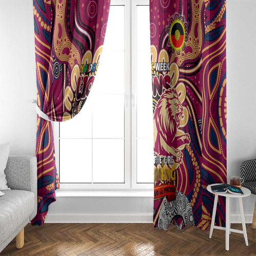 Brisbane Lions NAIDOC Week 2024 Window Curtain Mascot Football