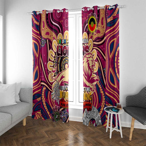 Brisbane Lions NAIDOC Week 2024 Window Curtain Mascot Football