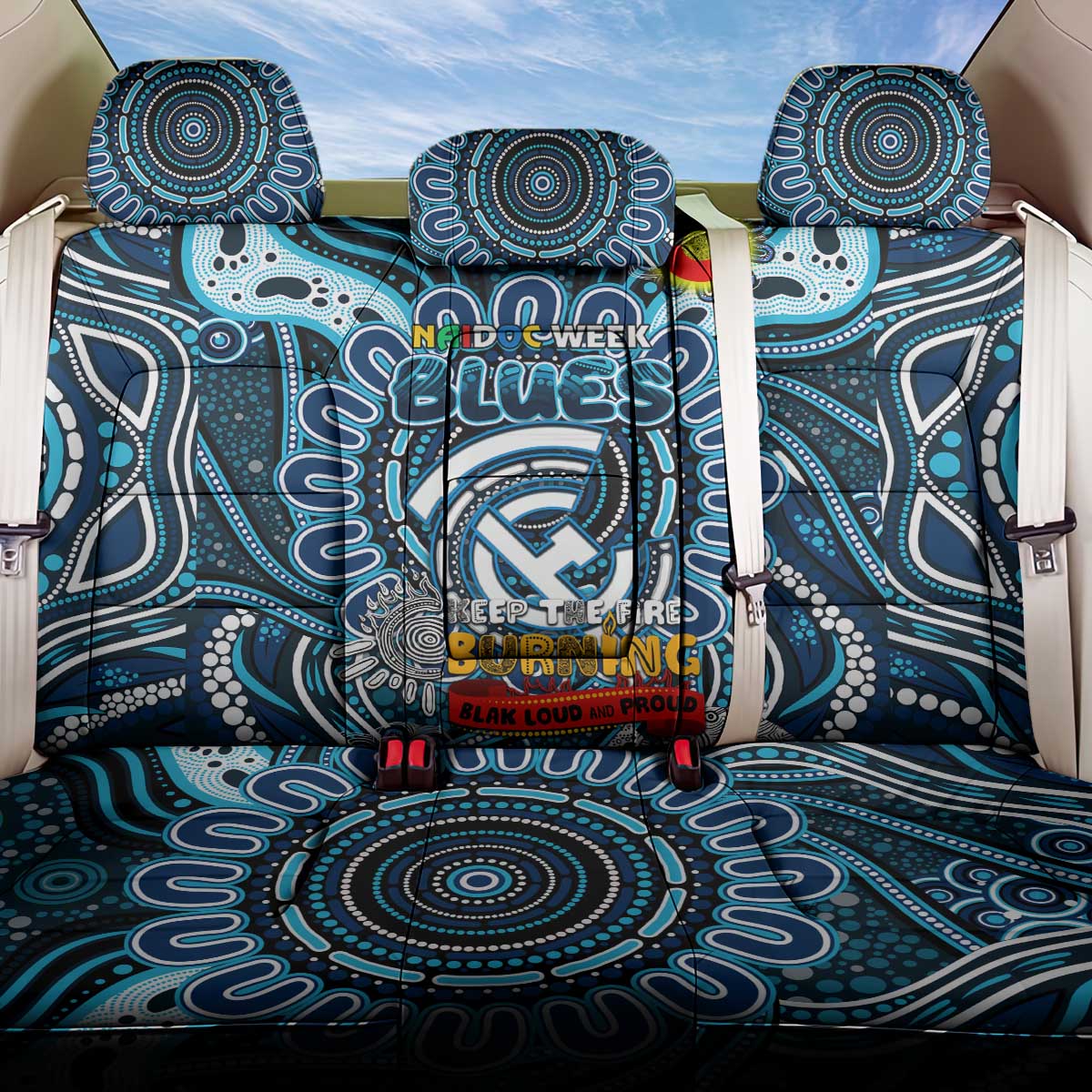 Carlton Blues NAIDOC Week 2024 Back Car Seat Cover Mascot Football