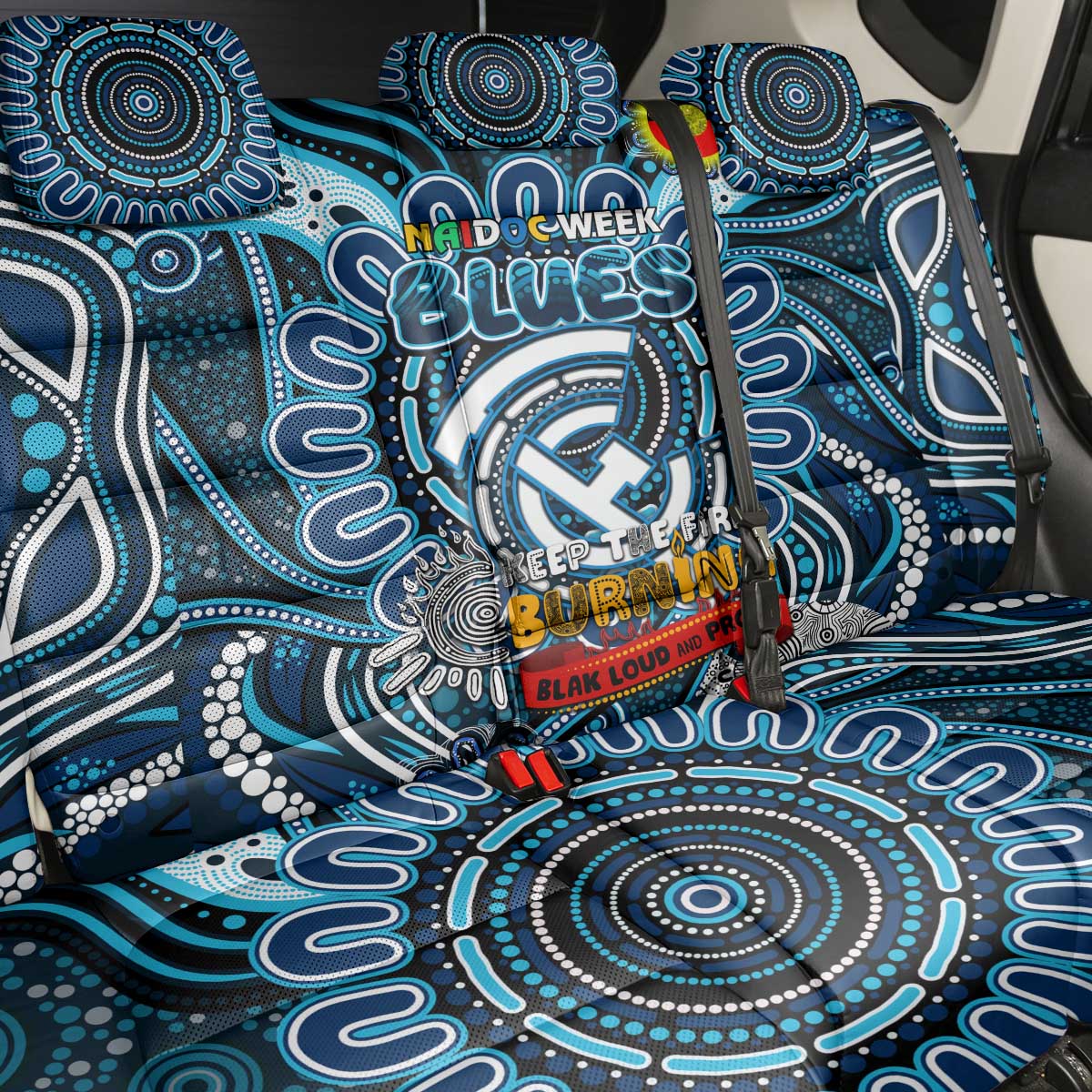 Carlton Blues NAIDOC Week 2024 Back Car Seat Cover Mascot Football