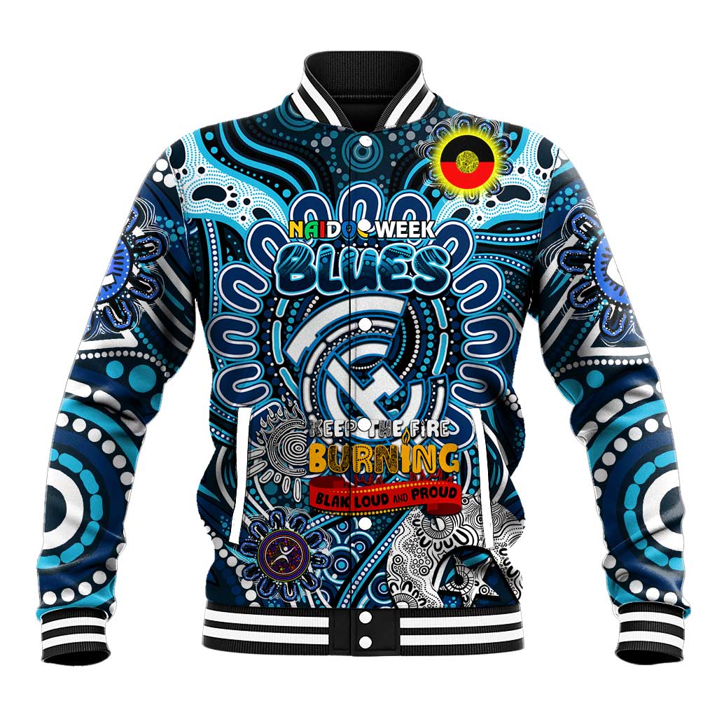 Custom Carlton Blues NAIDOC Week 2024 Baseball Jacket Mascot Football