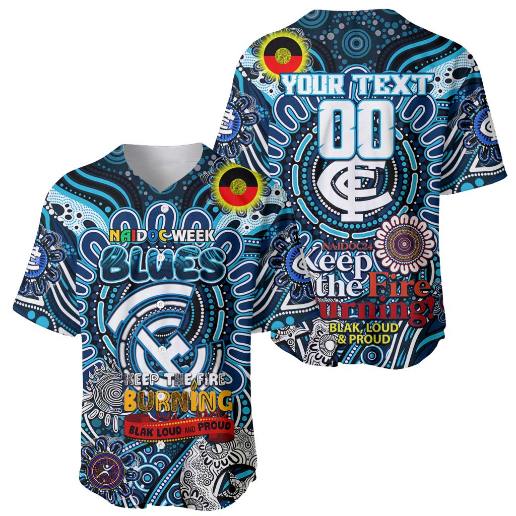 Custom Carlton Blues NAIDOC Week 2024 Baseball Jersey Mascot Football
