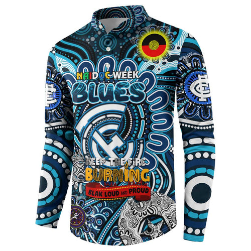 Custom Carlton Blues NAIDOC Week 2024 Button Sweatshirt Mascot Football