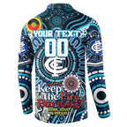 Custom Carlton Blues NAIDOC Week 2024 Button Sweatshirt Mascot Football