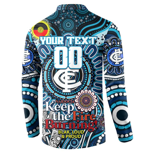 Custom Carlton Blues NAIDOC Week 2024 Button Sweatshirt Mascot Football