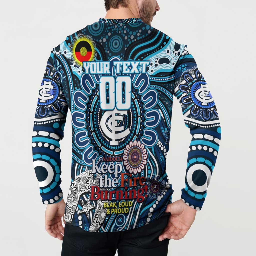 Custom Carlton Blues NAIDOC Week 2024 Button Sweatshirt Mascot Football