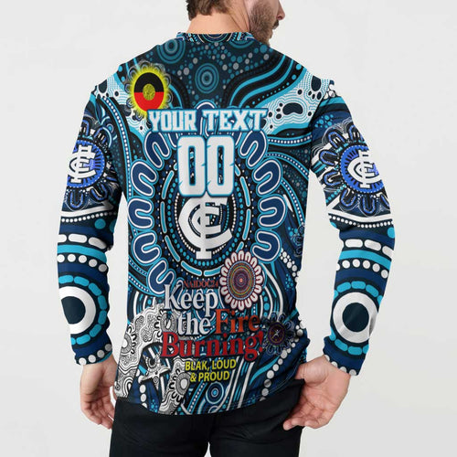 Custom Carlton Blues NAIDOC Week 2024 Button Sweatshirt Mascot Football