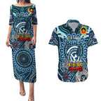 Custom Carlton Blues NAIDOC Week 2024 Couples Matching Puletasi and Hawaiian Shirt Mascot Football