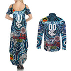 Custom Carlton Blues NAIDOC Week 2024 Couples Matching Summer Maxi Dress and Long Sleeve Button Shirt Mascot Football