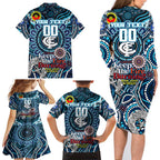 Custom Carlton Blues NAIDOC Week 2024 Family Matching Long Sleeve Bodycon Dress and Hawaiian Shirt Mascot Football