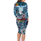 Custom Carlton Blues NAIDOC Week 2024 Family Matching Long Sleeve Bodycon Dress and Hawaiian Shirt Mascot Football