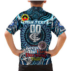 Custom Carlton Blues NAIDOC Week 2024 Family Matching Mermaid Dress and Hawaiian Shirt Mascot Football