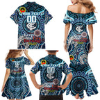 Custom Carlton Blues NAIDOC Week 2024 Family Matching Mermaid Dress and Hawaiian Shirt Mascot Football