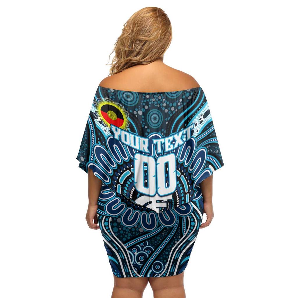 Custom Carlton Blues NAIDOC Week 2024 Family Matching Off Shoulder Short Dress and Hawaiian Shirt Mascot Football