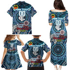 Custom Carlton Blues NAIDOC Week 2024 Family Matching Puletasi and Hawaiian Shirt Mascot Football