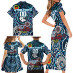 Custom Carlton Blues NAIDOC Week 2024 Family Matching Short Sleeve Bodycon Dress and Hawaiian Shirt Mascot Football