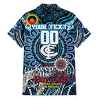 Custom Carlton Blues NAIDOC Week 2024 Family Matching Short Sleeve Bodycon Dress and Hawaiian Shirt Mascot Football