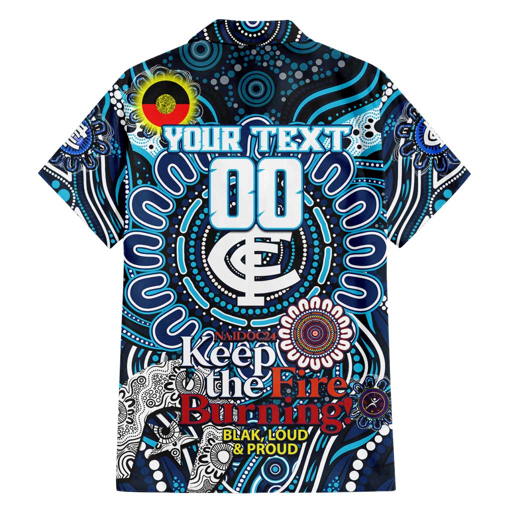 Custom Carlton Blues NAIDOC Week 2024 Family Matching Short Sleeve Bodycon Dress and Hawaiian Shirt Mascot Football