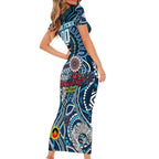Custom Carlton Blues NAIDOC Week 2024 Family Matching Short Sleeve Bodycon Dress and Hawaiian Shirt Mascot Football