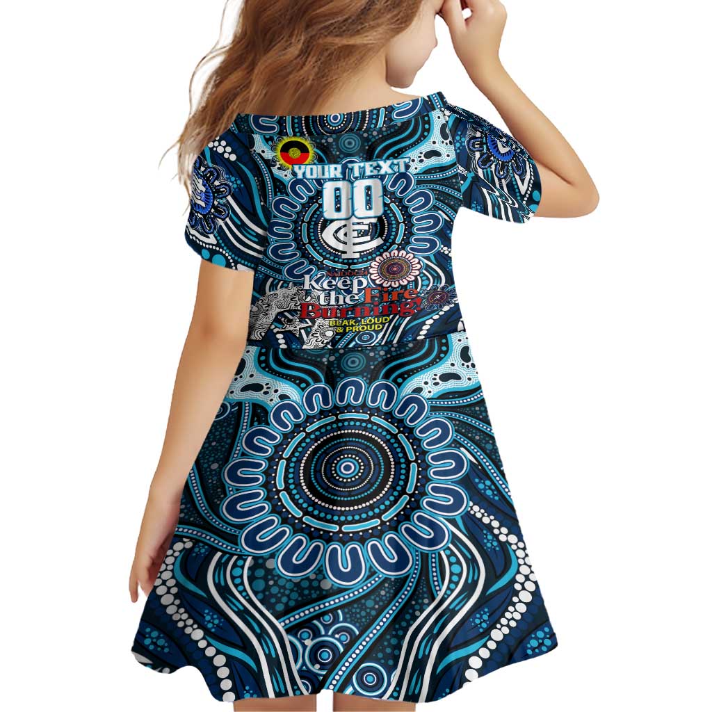 Custom Carlton Blues NAIDOC Week 2024 Family Matching Summer Maxi Dress and Hawaiian Shirt Mascot Football