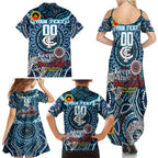 Custom Carlton Blues NAIDOC Week 2024 Family Matching Summer Maxi Dress and Hawaiian Shirt Mascot Football