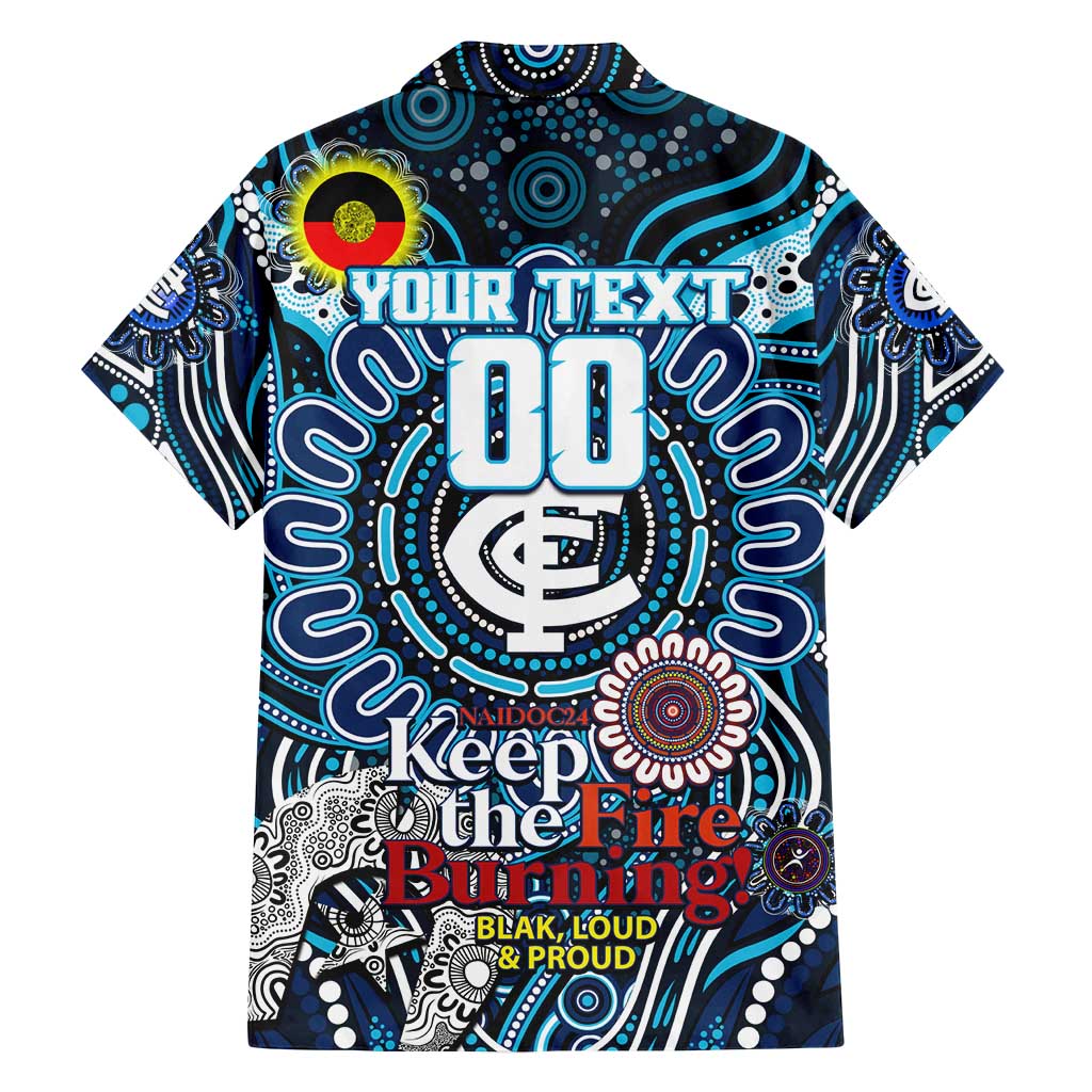 Custom Carlton Blues NAIDOC Week 2024 Family Matching Summer Maxi Dress and Hawaiian Shirt Mascot Football