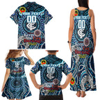 Custom Carlton Blues NAIDOC Week 2024 Family Matching Tank Maxi Dress and Hawaiian Shirt Mascot Football