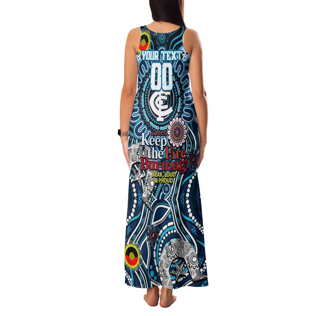Custom Carlton Blues NAIDOC Week 2024 Family Matching Tank Maxi Dress and Hawaiian Shirt Mascot Football