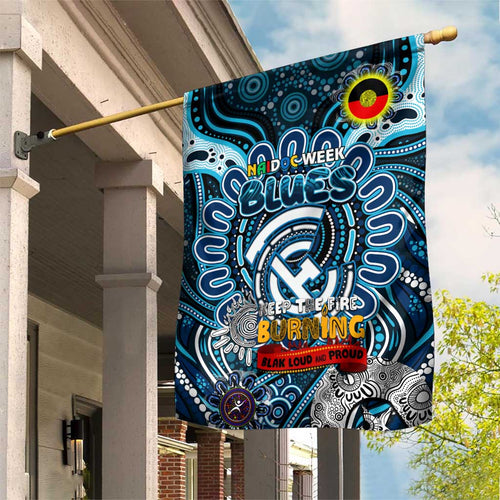 Carlton Blues NAIDOC Week 2024 Garden Flag Mascot Football