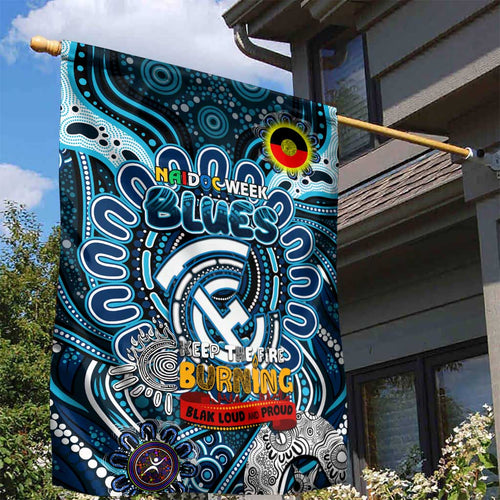 Carlton Blues NAIDOC Week 2024 Garden Flag Mascot Football
