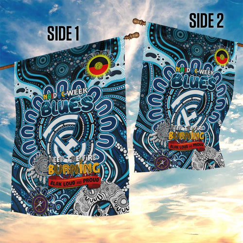 Carlton Blues NAIDOC Week 2024 Garden Flag Mascot Football