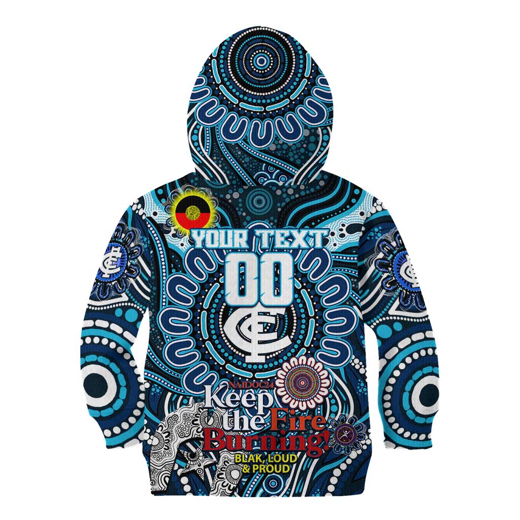 Custom Carlton Blues NAIDOC Week 2024 Kid Hoodie Mascot Football