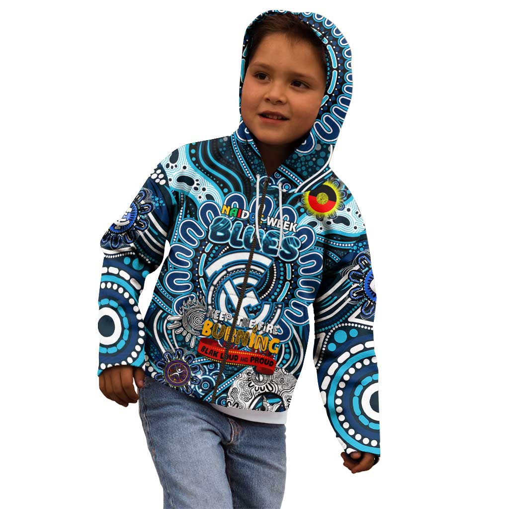 Custom Carlton Blues NAIDOC Week 2024 Kid Hoodie Mascot Football